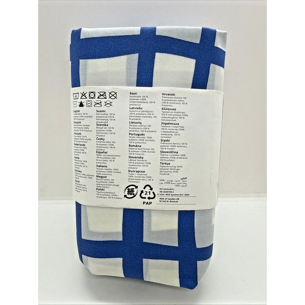 IKEA PILLERSTARR Tablecloth Blue/White, 57 x 94